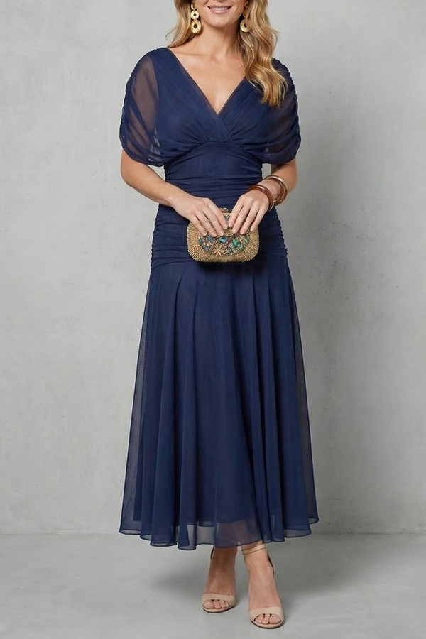Draped Floral Flow Maxi Dress