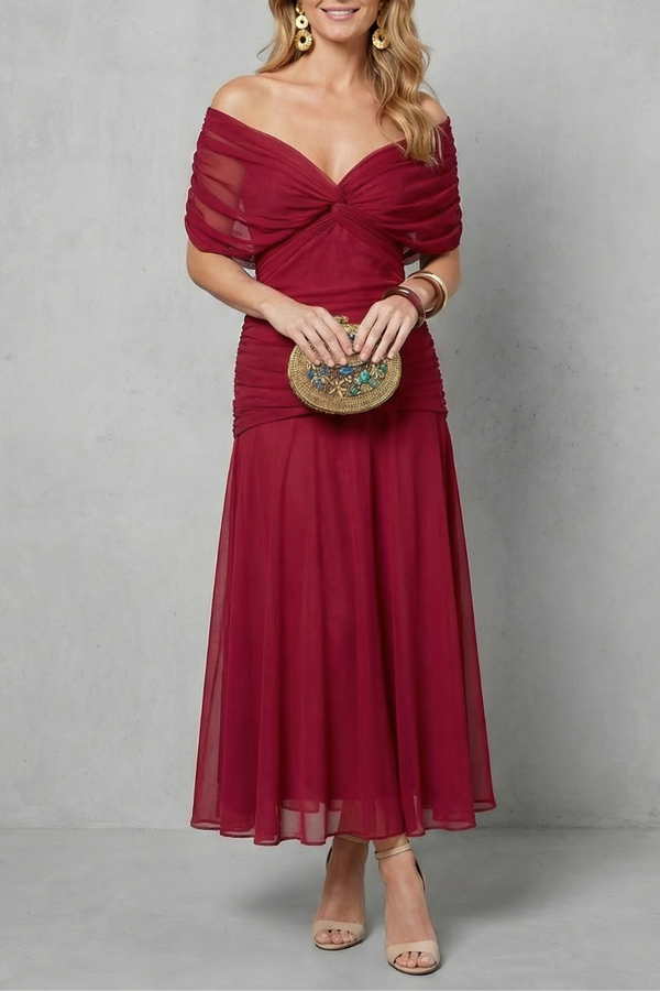 Draped Floral Flow Maxi Dress