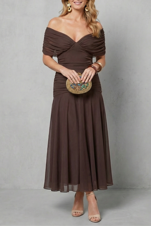 Draped Floral Flow Maxi Dress