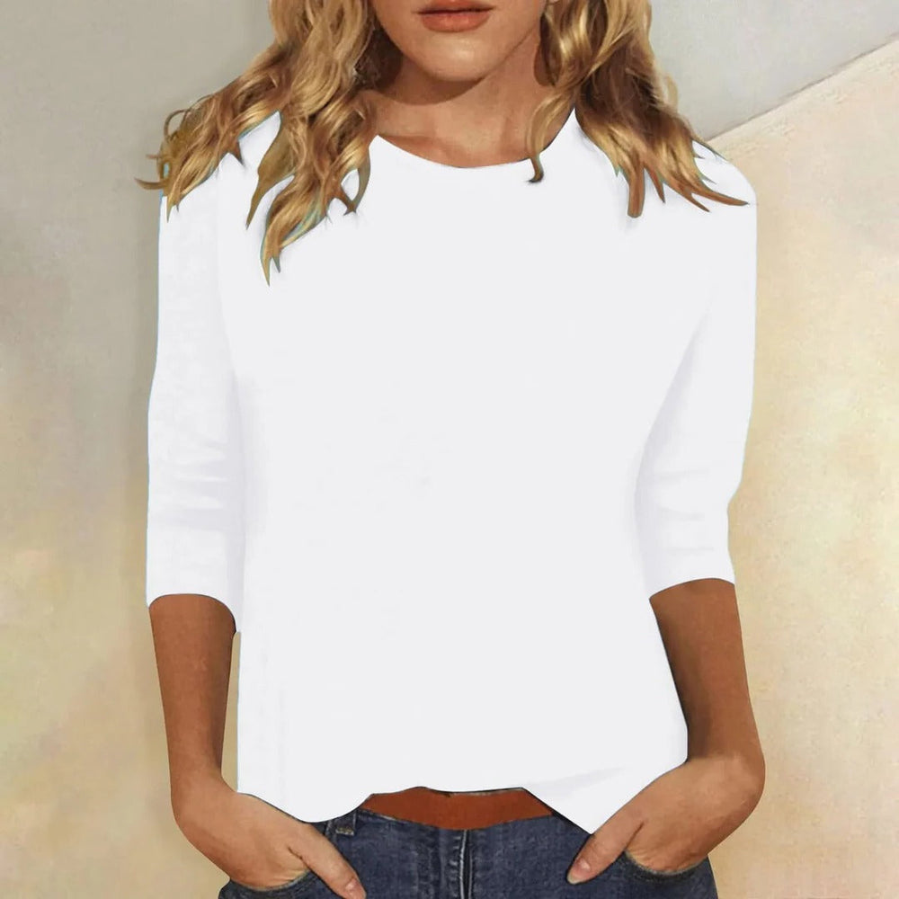 Crew Neck 3/4 Sleeve Casual Everyday Top
