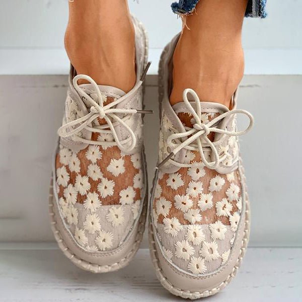 Embroidered Lace Shoes