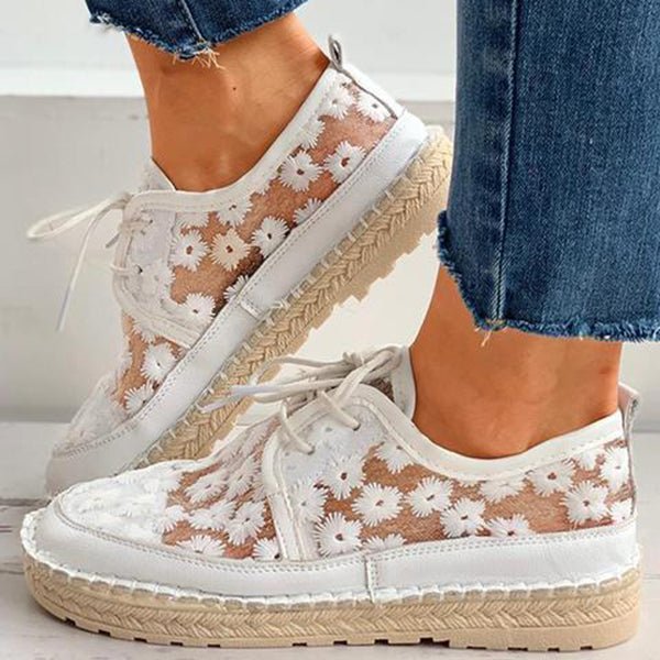 Embroidered Lace Shoes