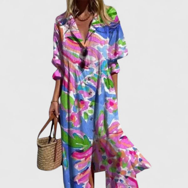 Button-Down Floral Maxi Dress