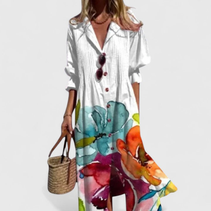 Button-Down Floral Maxi Dress