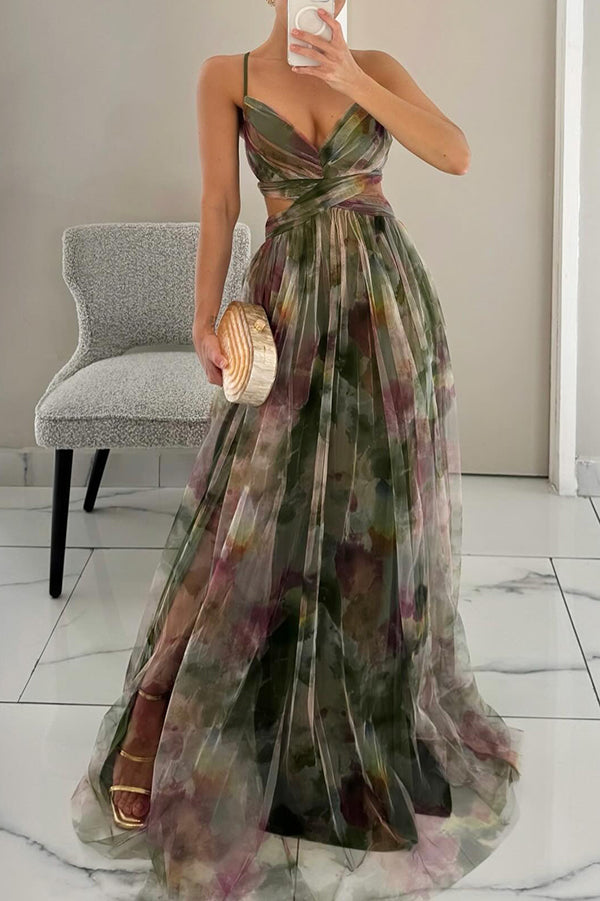 Floral A-Line Maxi Dress