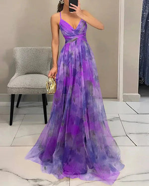 Floral A-Line Maxi Dress