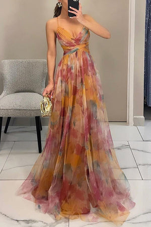 Floral A-Line Maxi Dress