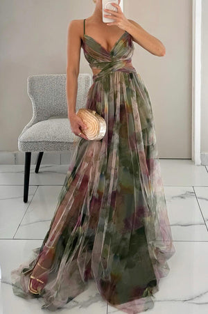 Floral A-Line Maxi Dress