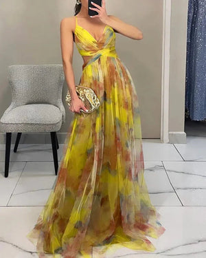 Floral A-Line Maxi Dress