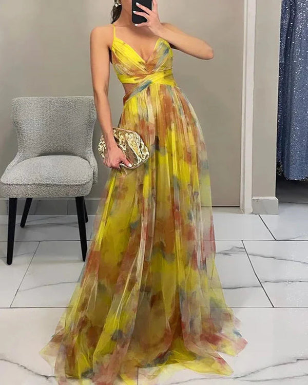 Floral A-Line Maxi Dress