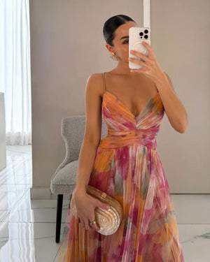 Floral A-Line Maxi Dress