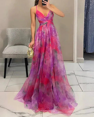 Floral A-Line Maxi Dress