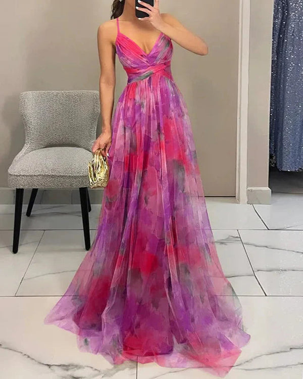 Floral A-Line Maxi Dress