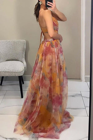 Floral A-Line Maxi Dress