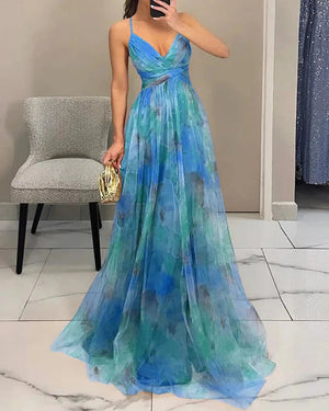 Floral A-Line Maxi Dress