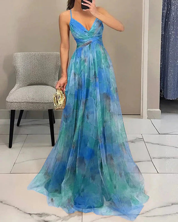 Floral A-Line Maxi Dress