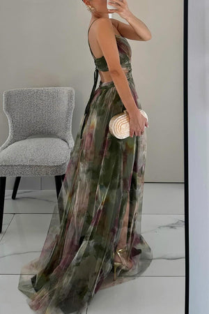 Floral A-Line Maxi Dress