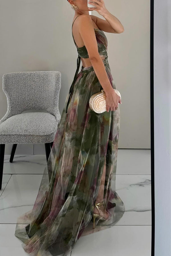 Floral A-Line Maxi Dress