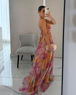 Floral A-Line Maxi Dress