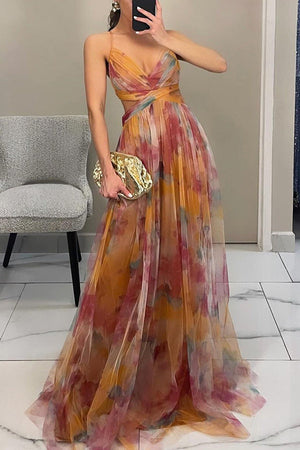 Floral A-Line Maxi Dress