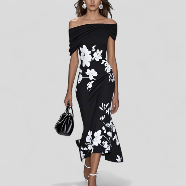 Floral Off-Shoulder Midi Dress