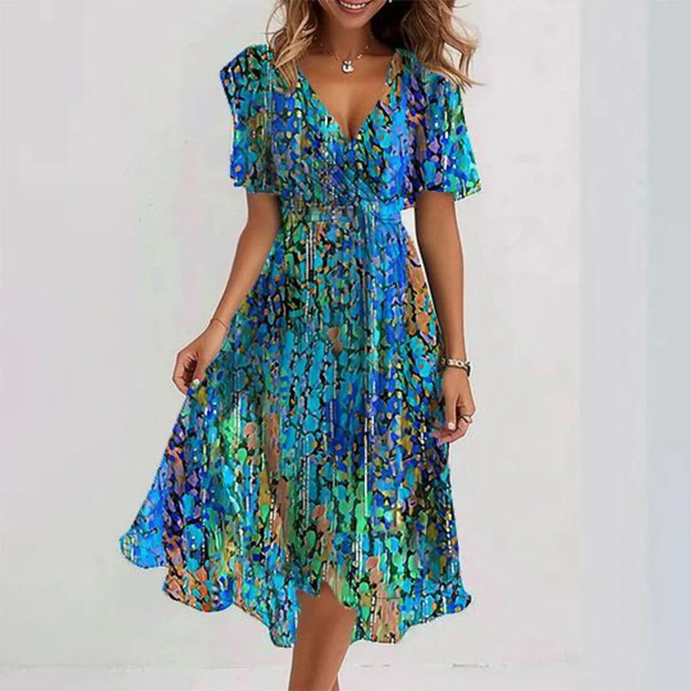Floral Wrap Midi Dress
