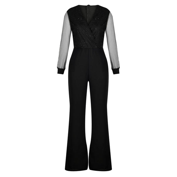 Long Sleeve Wide Leg Jumpsuit