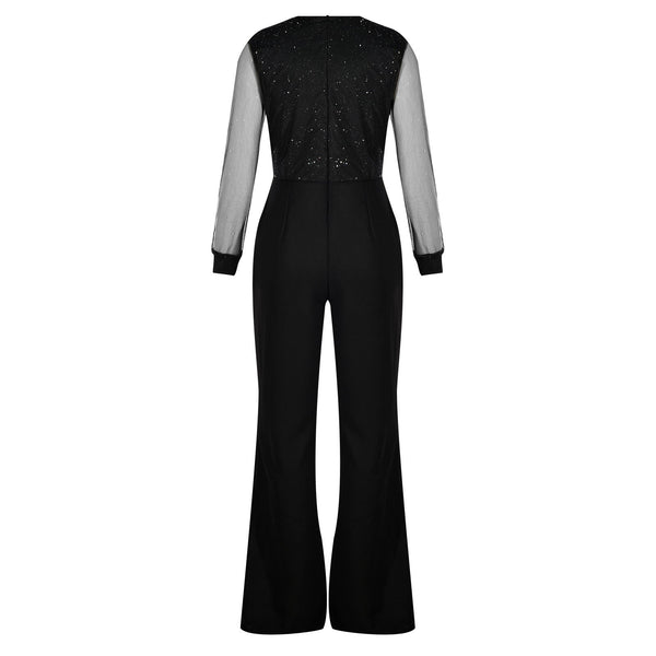 Long Sleeve Wide Leg Jumpsuit