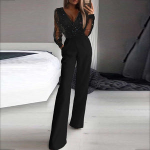 Long Sleeve Wide Leg Jumpsuit