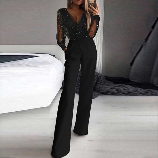 Long Sleeve Wide Leg Jumpsuit