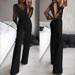Long Sleeve Wide Leg Jumpsuit