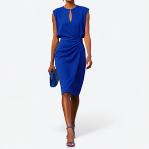 Women's Sleeveless Wrap Midi Dress