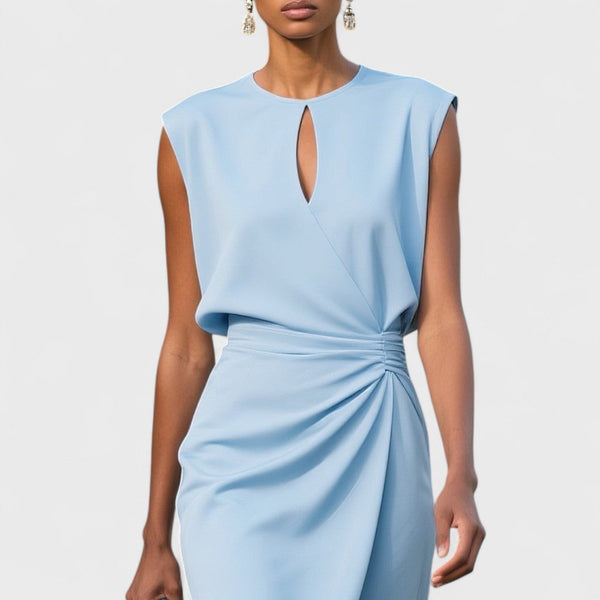 Women's Sleeveless Wrap Midi Dress