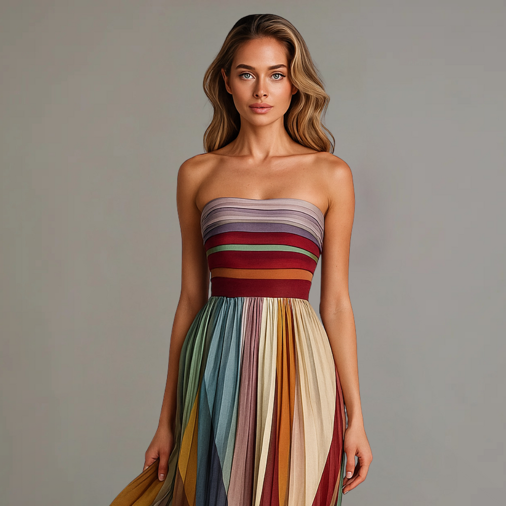 Strapless A-Line Maxi Dress