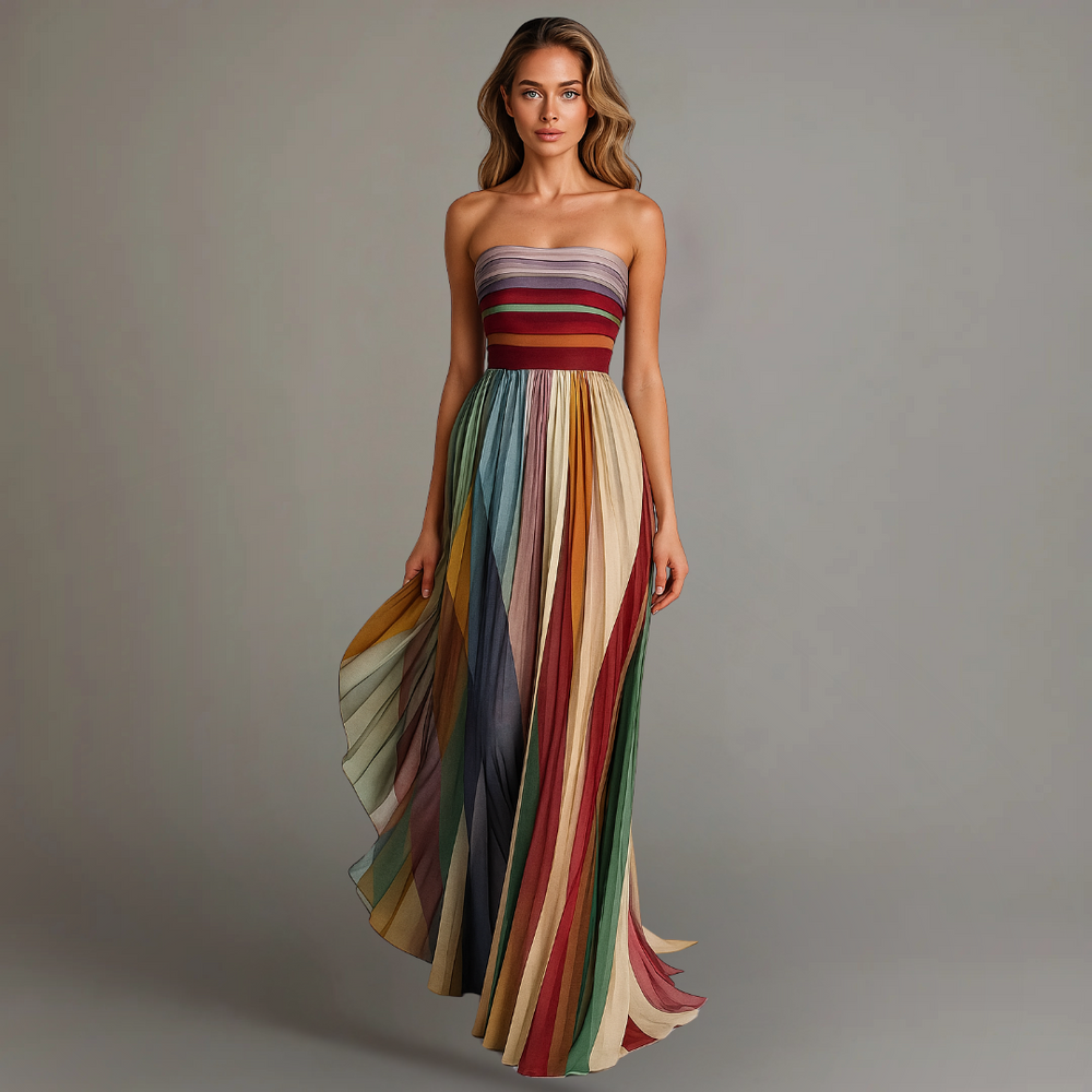 Strapless A-Line Maxi Dress